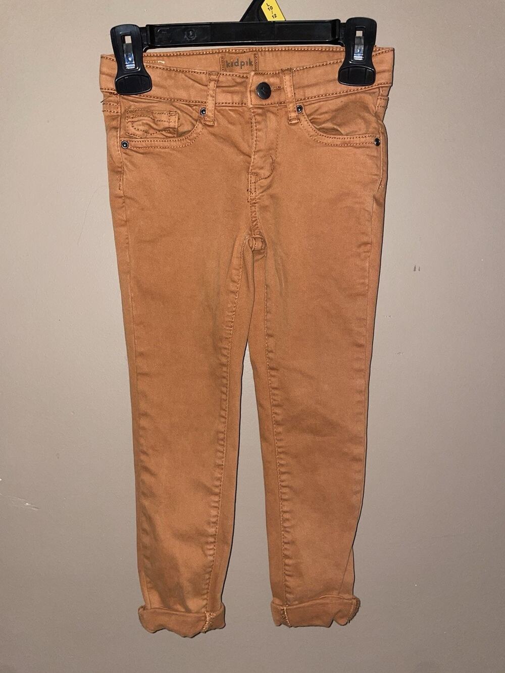 Girls Kidpik Rust Colored Khaki Pants W/Rolled Bottoms Adjustable Waist Bands 5
